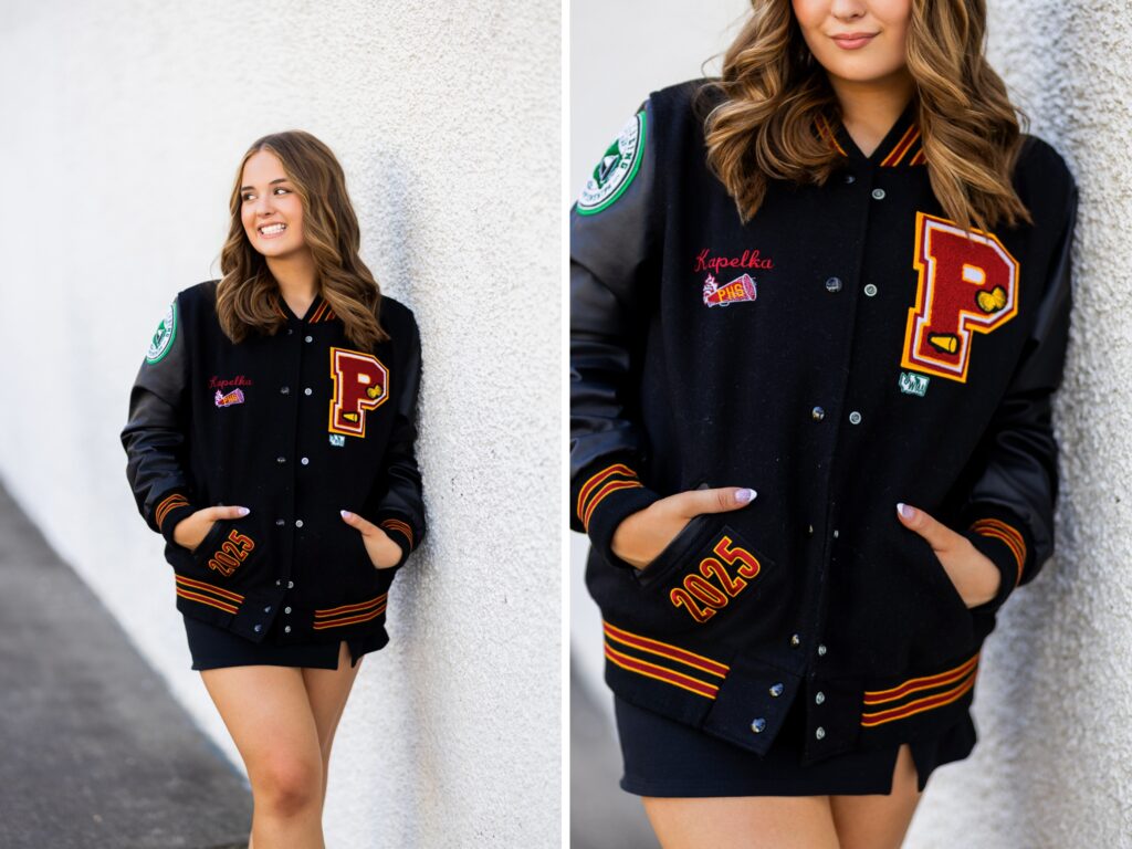 Senior photos in Vancouver Washington and Portland Oregon in the summer downtown city environment cheer photos