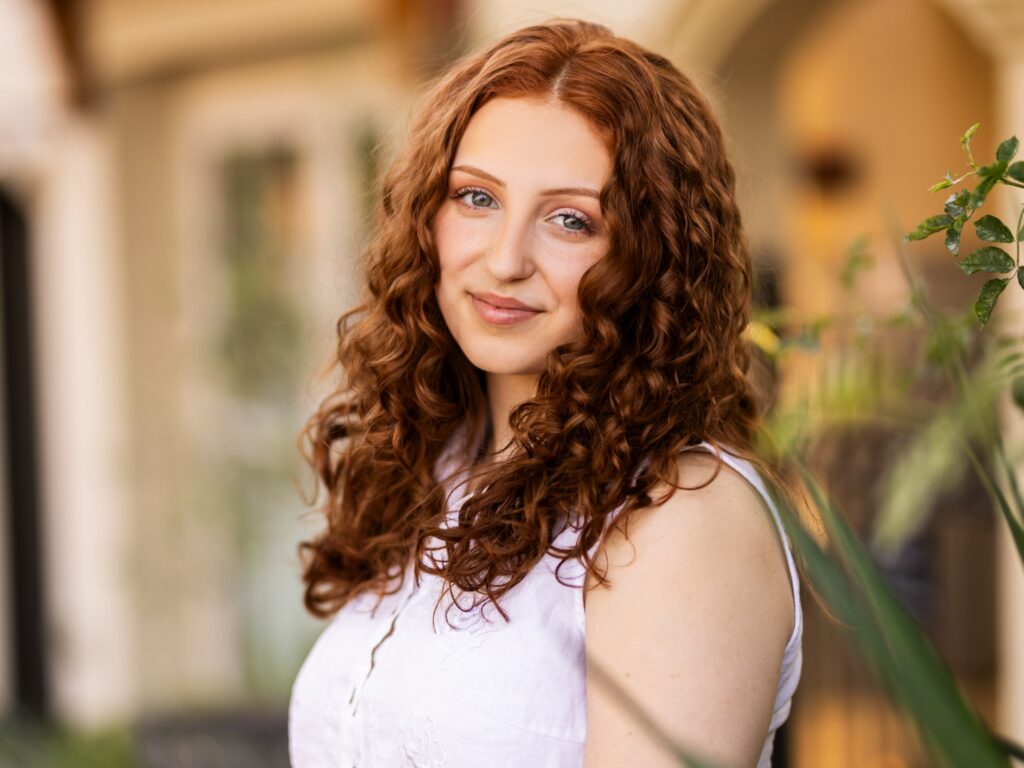 Senior portraits of a girl in a neighborhood urban environment in Lake Oswego Oregon